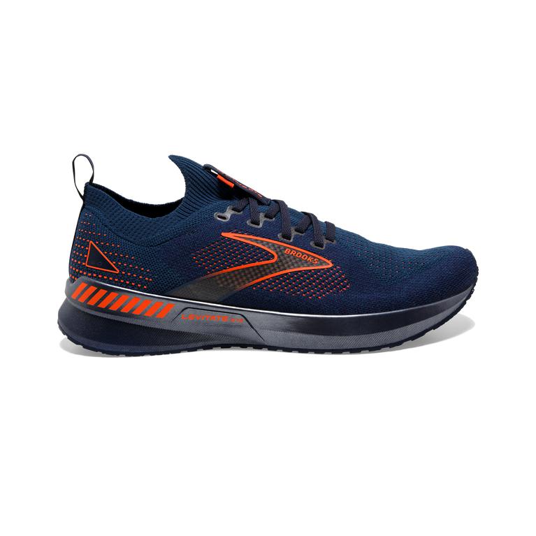 Brooks Men's Levitate StealthFit GTS 5 Road Running Shoes - Peacoat/Titan/Flame (HXMP24935)